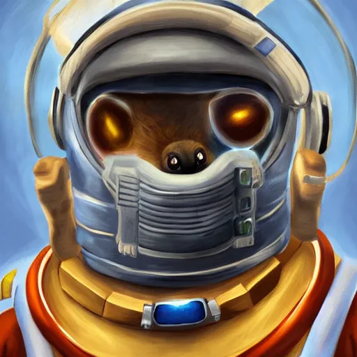 Image similar to painting of an anthropomorphic racconn astronaut with ref half - furaffinity, digital painting, detailed, furry art, furry fandom, furaffinity