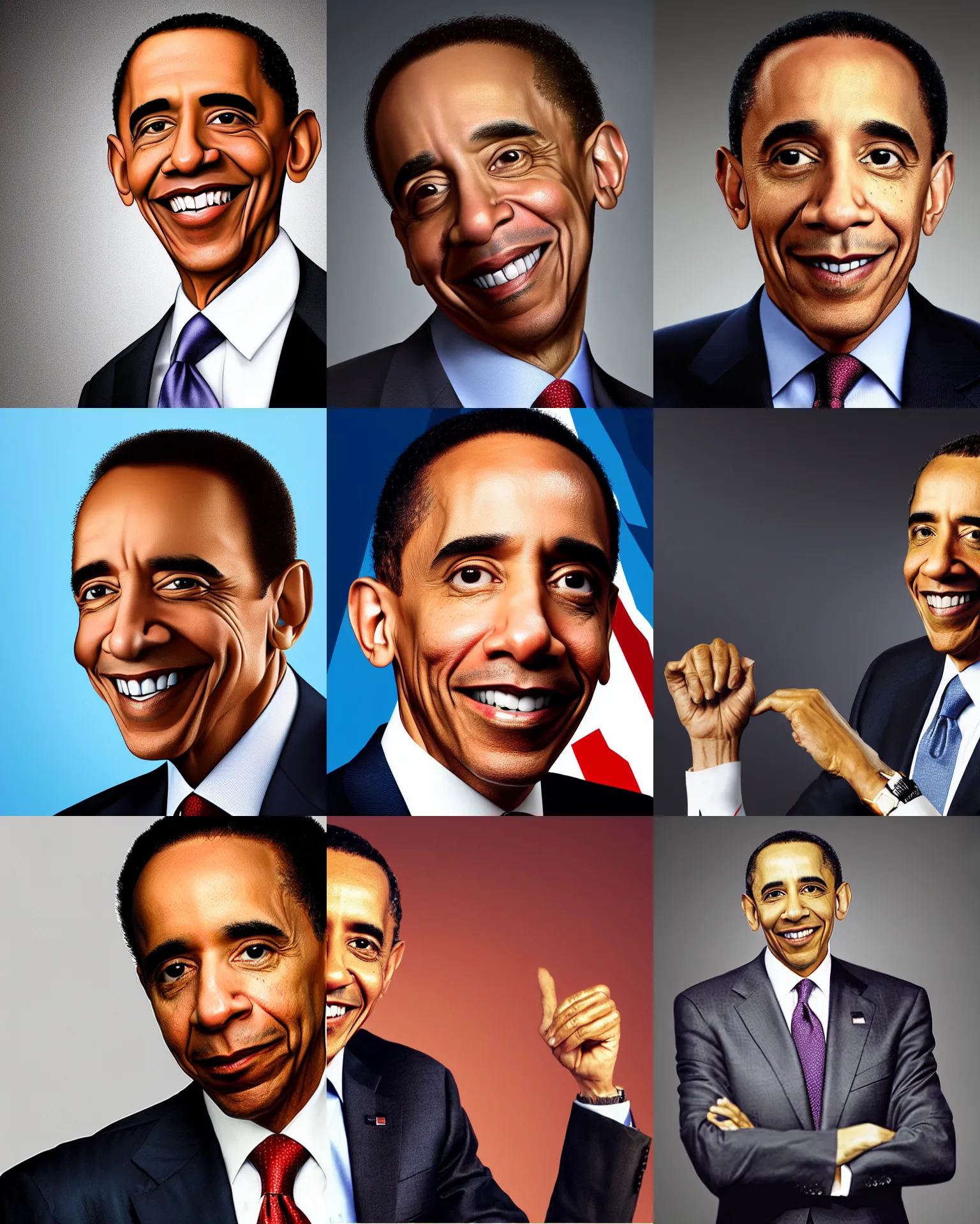 Prompt: portrait of espn's stephen a. smith as barack obama