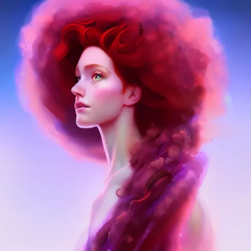 Prompt: portrait of Princess Merida, futuristic and ethereal, expressive pose, sci-fy, cyberpunk, highly detailed, digital painting, artstation, concept art, smooth, sharp focus, by John Singer Sargent