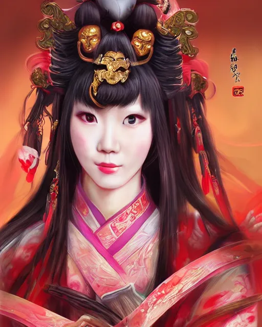 Image similar to taeyeon as diao chan from romance of three kingdoms in the paintetly style of WLOP, artgerm, brush stroke oil painting, imagine fx, artstation
