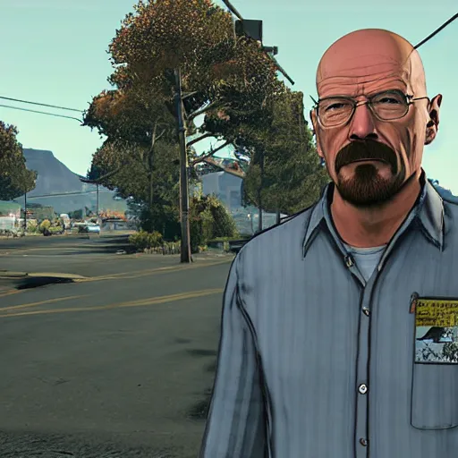 Prompt: walter white gtav