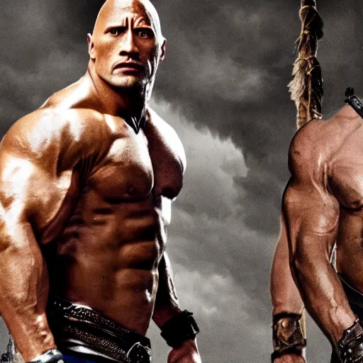 Image similar to Dwayne Johnson as a Viking 8k Quality