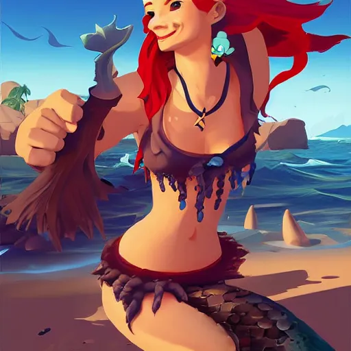 Image similar to painting jack the pirate mermaid on sea of thieves game avatar hero smooth face median photoshop filter cutout vector behance hd by jesper ejsing, by rhads, makoto shinkai and lois van baarle, ilya kuvshinov, rossdraws, illustration, art by ilya kuvshinov and gustav klimt