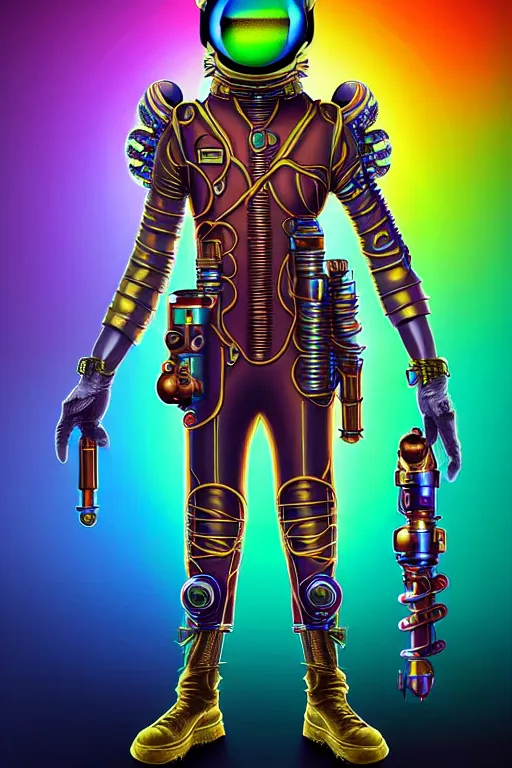 Image similar to max chroma planetary prince character concept fantasy hyperrealistic detailed movie cinematic action scene in full color scientist gear steampunk colorscientist of color max chroma planetary prints by max chroma, greg rutkowsky, android jones, alex grey