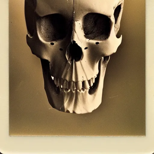 Image similar to polaroid of an animal skull