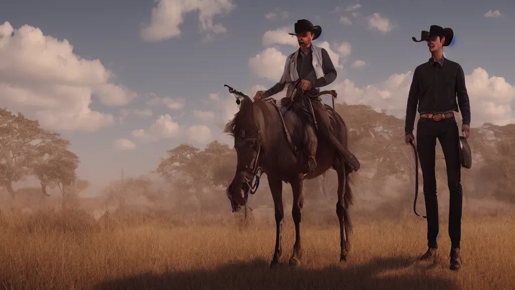 Prompt: me illustrated by rafael marquez digital art western aesthetic, artger, unreal engine 5