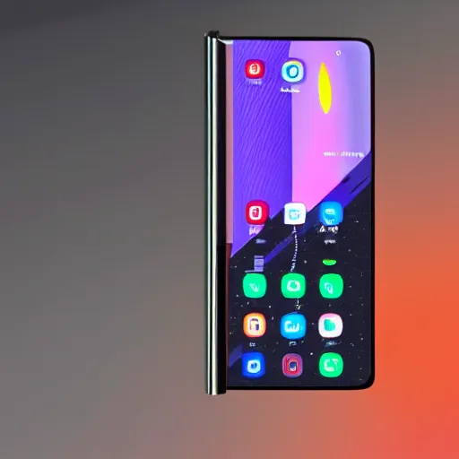 Image similar to Samsung Fold 4 phone, concept art, hyperdetailed, studio lighting