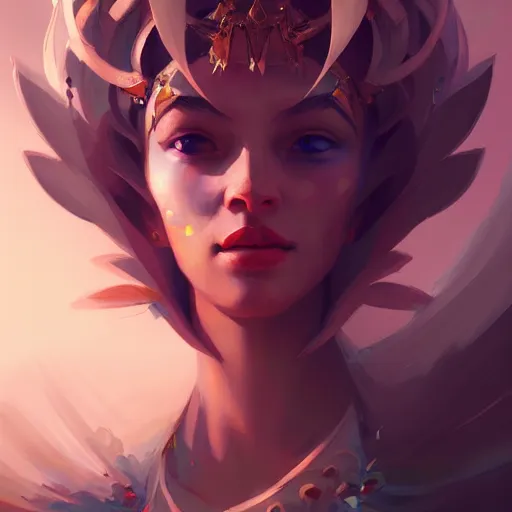 Image similar to a beautiful portrait of a beautiful deity, westword concept art by pete mohrbacher and guweiz and ilya kuvshinov, digital art, highly detailed, intricate, sharp focus, trending on artstation hq, deviantart, unreal engine 5, 4 k uhd image