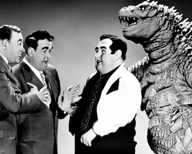 Image similar to Abbott and Costello meet Godzilla