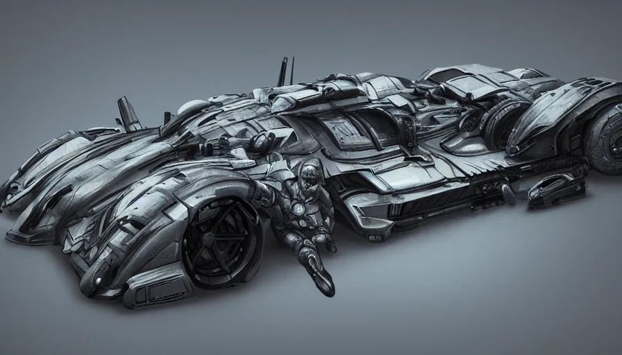 Image similar to rollcage batmobile, details, hyperdetailed, artstation, cgsociety, 8 k