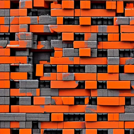 Prompt: a world where everything is made out of orange bricks