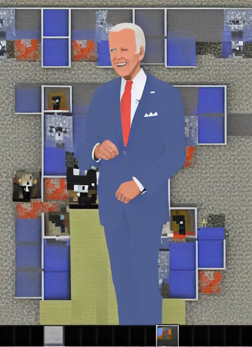 Image similar to Joe Biden in Minecraft