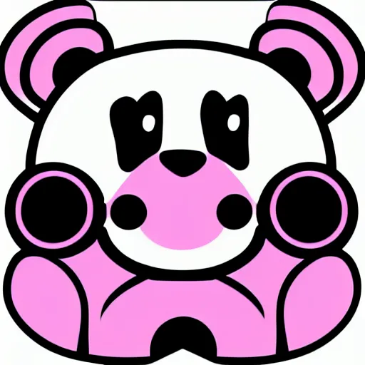 Image similar to a cute pink cuddly bear wearing headphones vector logo