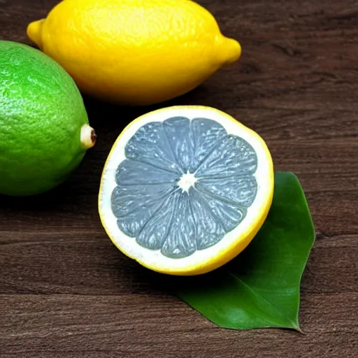 Prompt: a blue lemon