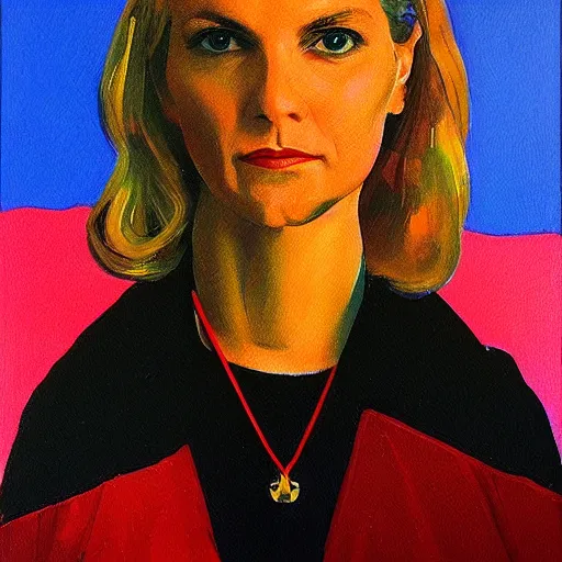 Prompt: kim wexler portrait 1 9 7 0 s style, painting by kuzma petrov - vodkin, cyberpunk