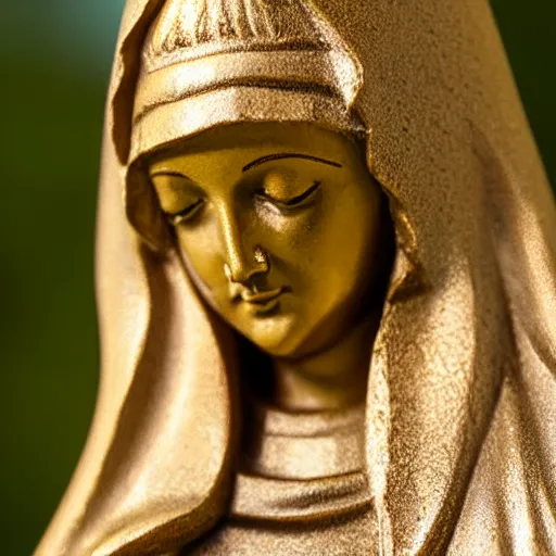 Prompt: closeup of Virgin Mary statue