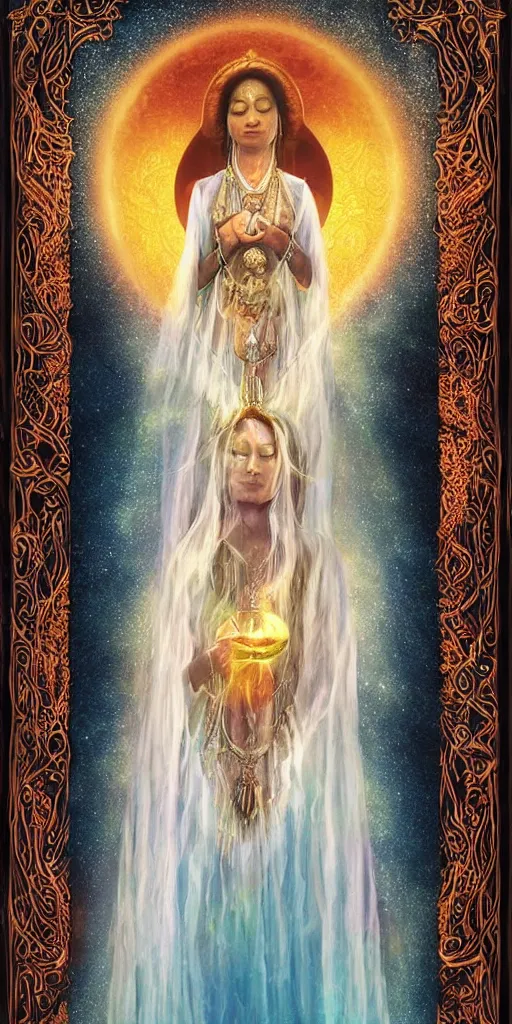 Image similar to a mystical woman priestess, the divine feminine