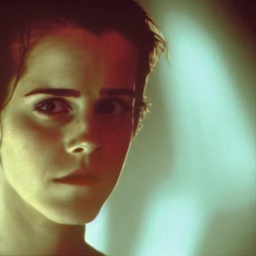 Image similar to Emma Watson as Ellen Ripley in Alien 3 famous scene, film still, UHD, 8k, highly detailed