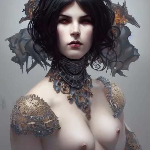 Image similar to a giant attractive goth girl, cute, intricate, highly detailed, digital painting, artstation, concept art, smooth, sharp focus, illustration, unreal engine 5, 8 k, art by artgerm and greg rutkowski and alphonse mucha