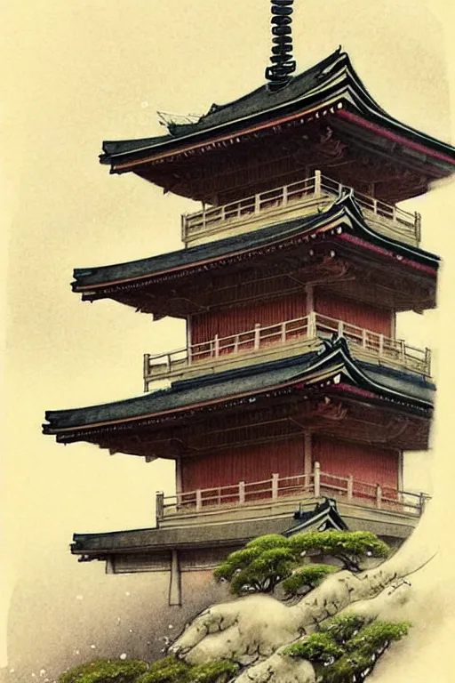 Image similar to (((((1950s japanese temple . muted colors.))))) by Jean-Baptiste Monge !!!!!!!!!!!!!!!!!!!!!!!!!!!