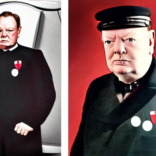 Image similar to starfleet uniform, portrait of winston churchill in starfleet uniform