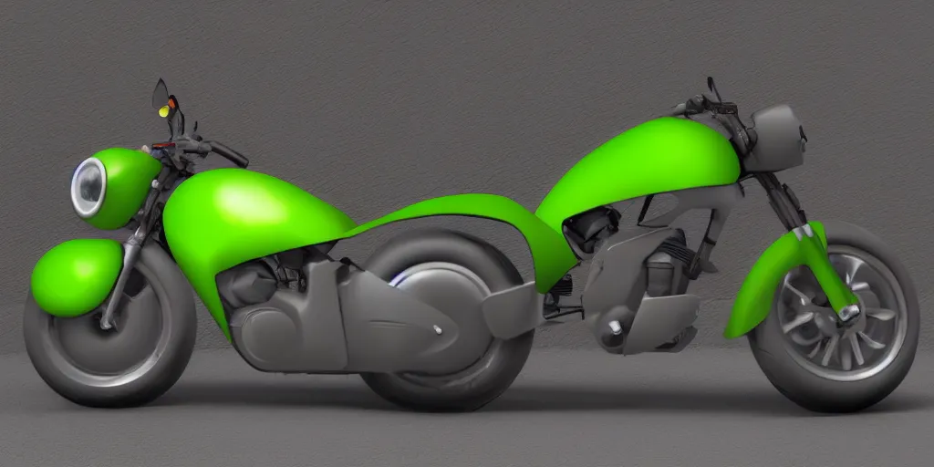 Image similar to a motorbike in the shape an avocado!, vehicle concept photo!!, 8k!!,amazing quality!!! Unreal engine 5!!! Studio lighting!!! Cinema 4D!! Parking garage lighting! Real life picture!! Creativity!!!!