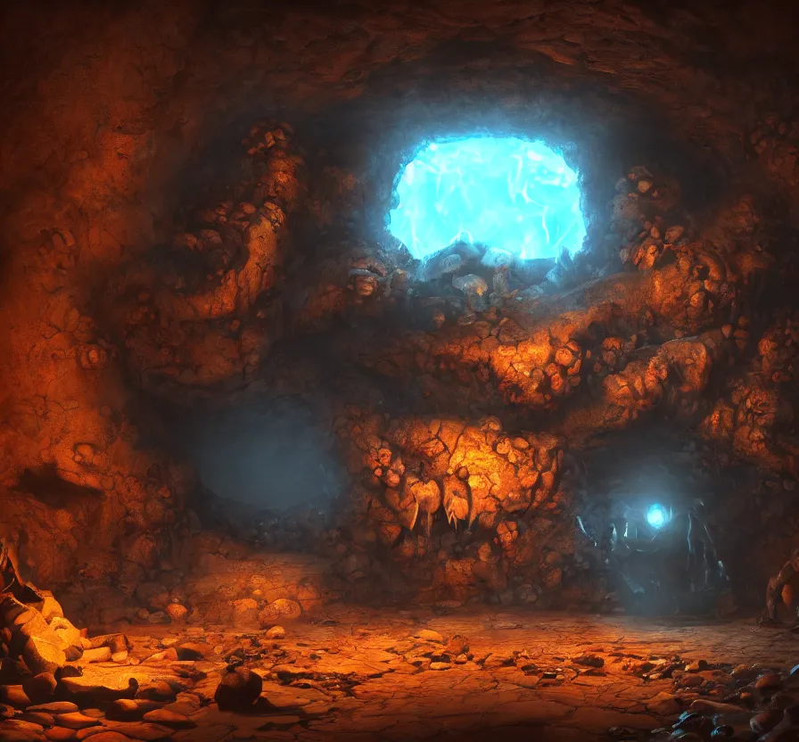 Image similar to beholder in cave, hd, hdr, ue 5, ue 6, unreal engine 5, cinematic 4 k wallpaper, 8 k, ultra detailed, by popular digital, artstation