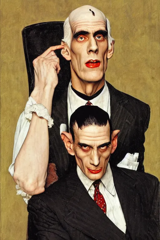 Image similar to lurch from the addams family painted by norman rockwell