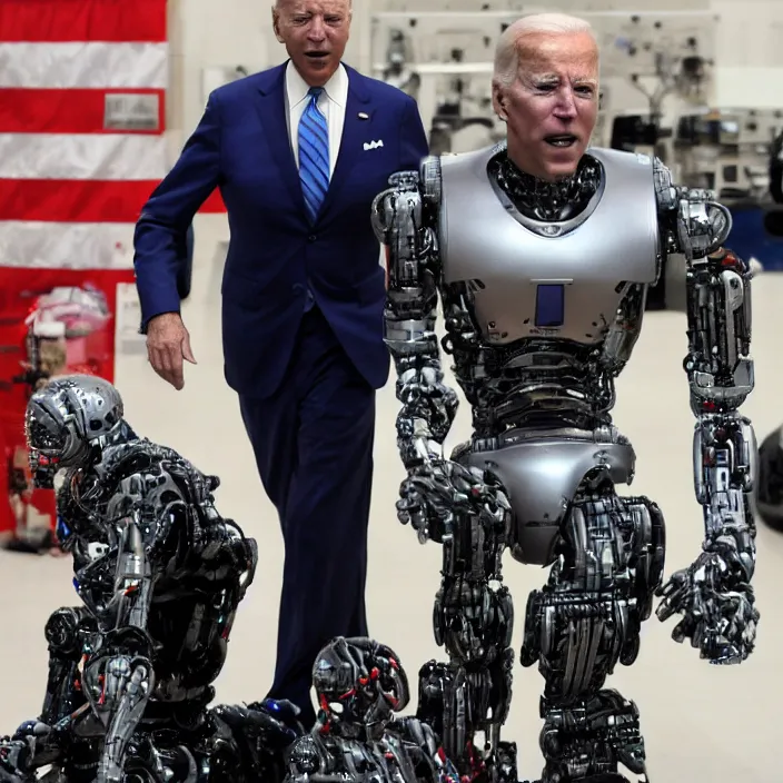 Prompt: Joe Biden, Robot Cyborg!!!!, Detailed Photo