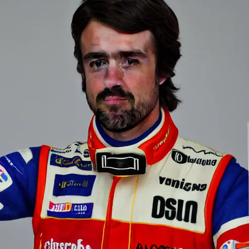 Image similar to wax figure of fernando alonso, realism, 4 k, award winning photograph, award winning photograph