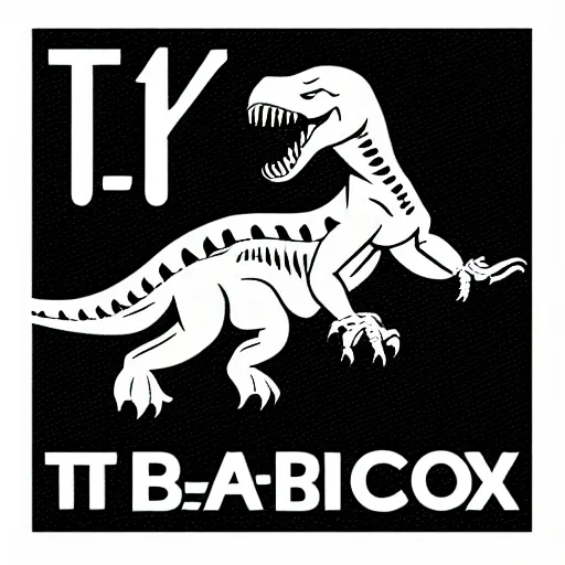 Prompt: a die - cut sticker of a t - rex on a white background, black and white