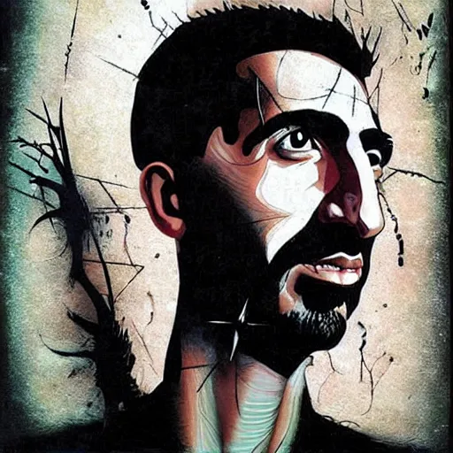 Image similar to Serj Tankian from System of a down by Dave McKean