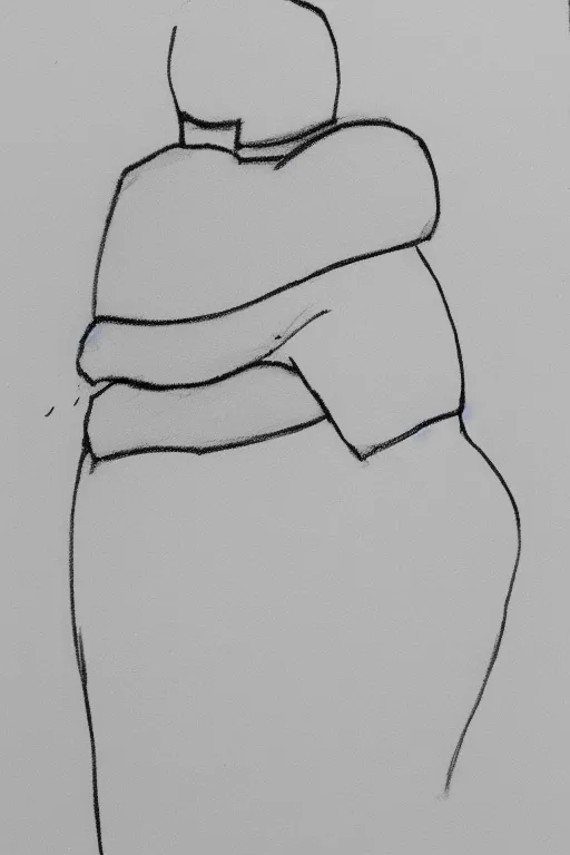 Prompt: minimalist sketch of a hug