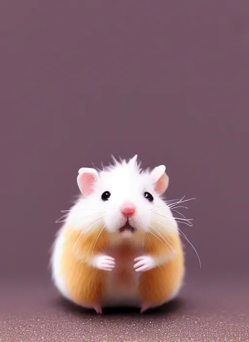 Image similar to 80mm resin detailed miniature of cute fluffy hamster, Product Introduction Photos, 4K, Full body, simple background, subsurface scattering