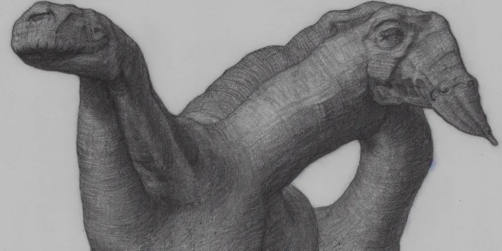 Prompt: Ecce Diplodocus, drawn by Leonardo da Vinci