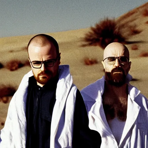 Prompt: Jesse Pinkman and Walter White join a cult together