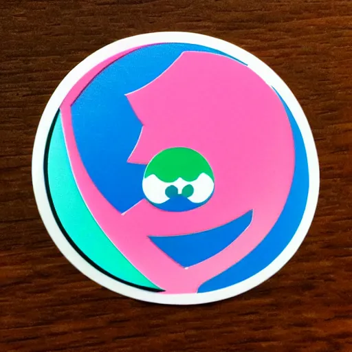 Image similar to symmetrical die cut sticker, yoshi from yoshi's island