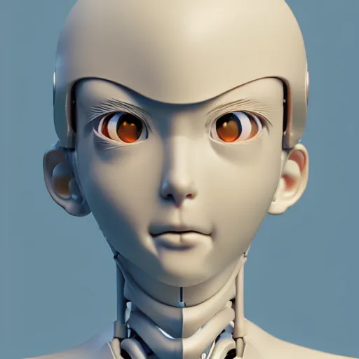 Image similar to prompt : hyperrealist photorealistic zbrush 3 d render of 1 9 9 0 anime character soft light portrait, robot accessories parts and broken cables, 3 5 mm, otaku gangasta, inspired by fables, realistic face, smooth face feature, intricate oil painting, high detail, sharp high detail, manga and anime 2 0 0 0