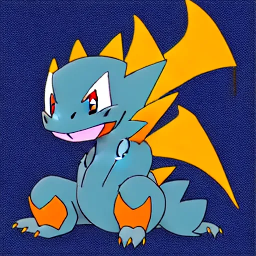 Prompt: smokey dragon pokemon made of blue fire