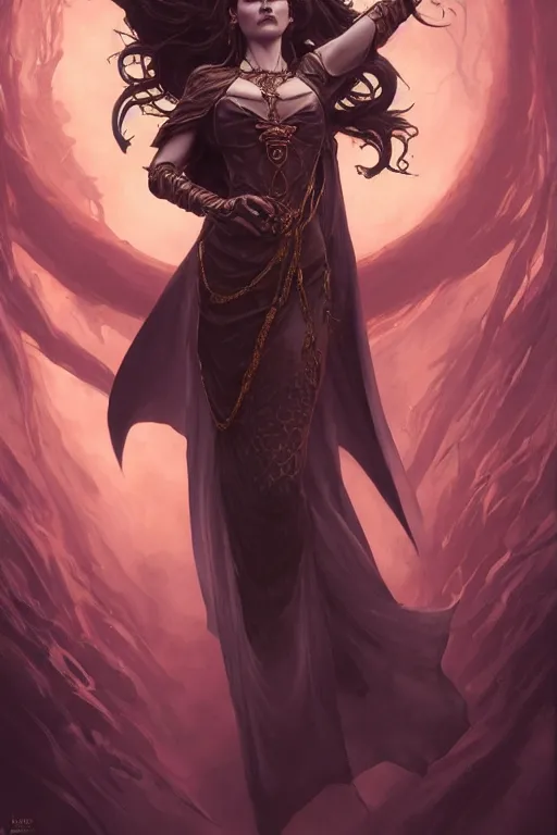 Image similar to beautiful vampire female queen, full body shot, ascending form the sky, hands reaching for her, d & d, fantasy, intricate, elegant, highly detailed, digital painting, artstation, concept art, matte, sharp focus, illustration, hearthstone, art by artgerm and greg rutkowski and alphonse mucha