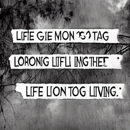 Image similar to life goes on long after the thrill of living is gone.