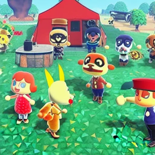 Image similar to animal crossing urban warfare