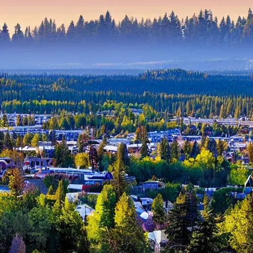 Image similar to a panorama of a town in Oregon
