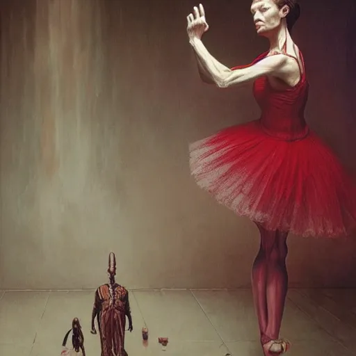 Prompt: macabre art, vladimir putin women maid dress, ballerina dancing, horror, macabre art, stuning 3 d render, masterpiece, dark, by donato giancola and greg rutkowski and wayne barlow and zdzisław beksinski, realistic face
