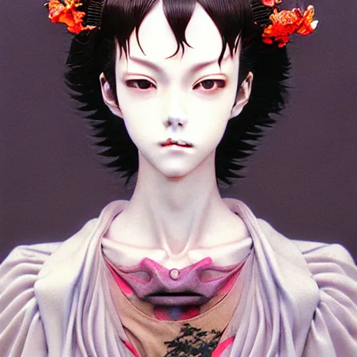 Image similar to prompt : hyperrealist photorealistic 3 d render of persona soft light portrait by takato yamamoto, mecha accessories, otaku gangasta, inspired by fables, realistic face, smooth face feature, intricate oil painting, high detail, sharp high detail, manga and anime 2 0 0 0