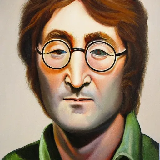 Image similar to A portrait of John Lennon, oil painting, majestic, detailed, high resolution