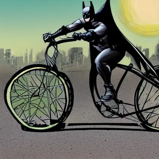 Image similar to batman riding a bike