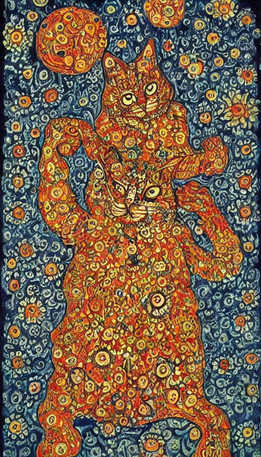 Image similar to rage, by louis wain