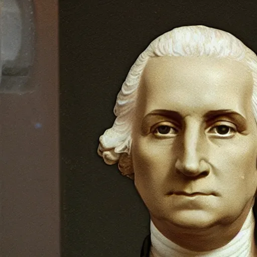 Prompt: George Washington’s head attached to a washing machine