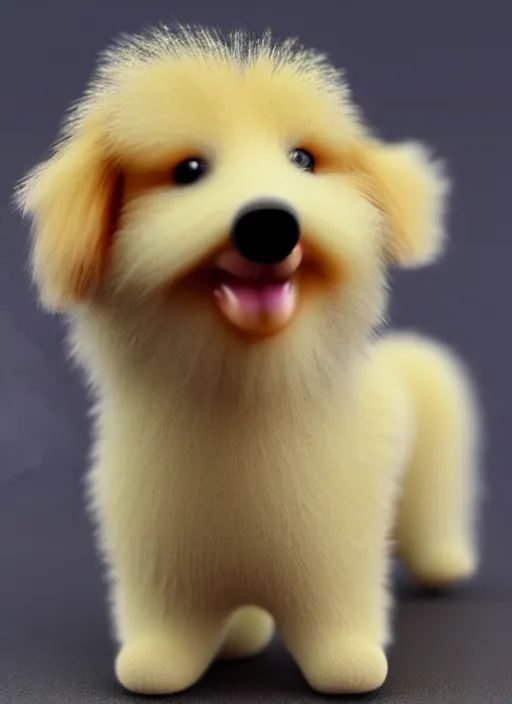 Image similar to 80mm resin detailed miniature of cute fluffy dog, Product Introduction Photos, 4K, Full body, simple background